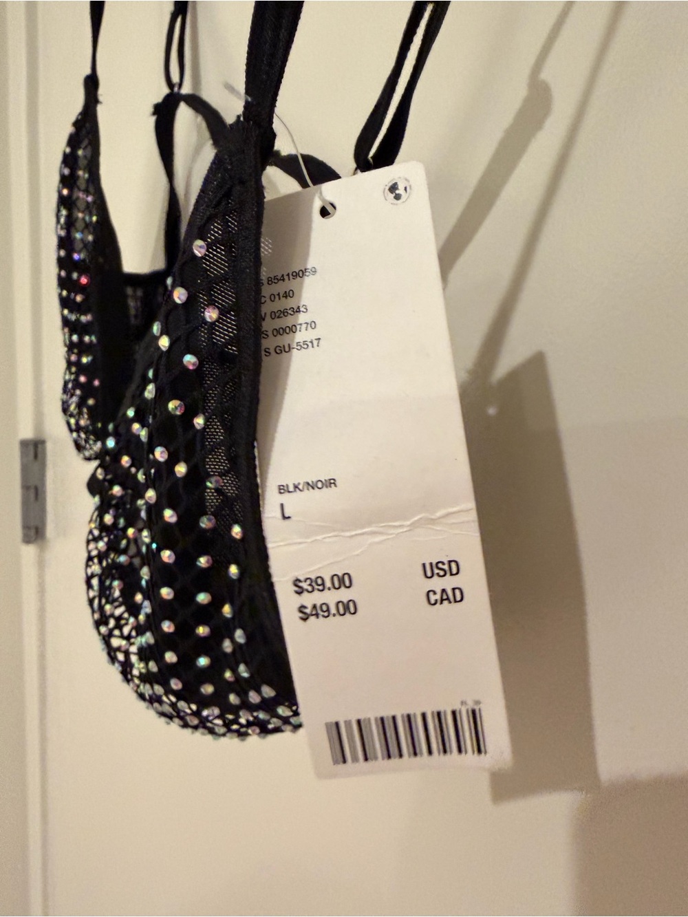 Urban Outfitters Black Mesh Bralette with Iridescent Studs - Picture 4 of 5